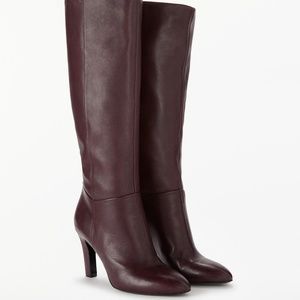 John Lewis Sienna burgundy leather boots, 9.5